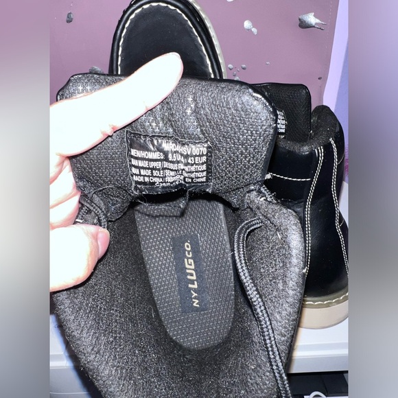 Men’s Lug Black Faux leather boots size 9.5 - Picture 4 of 6